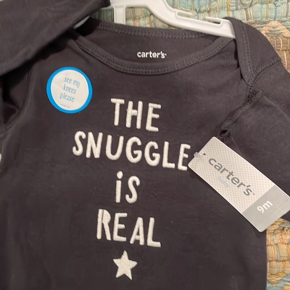 3 piece Carter’s set, indie, long pants, long sleeve T-shirt. Dark navy color. - Picture 2 of 6